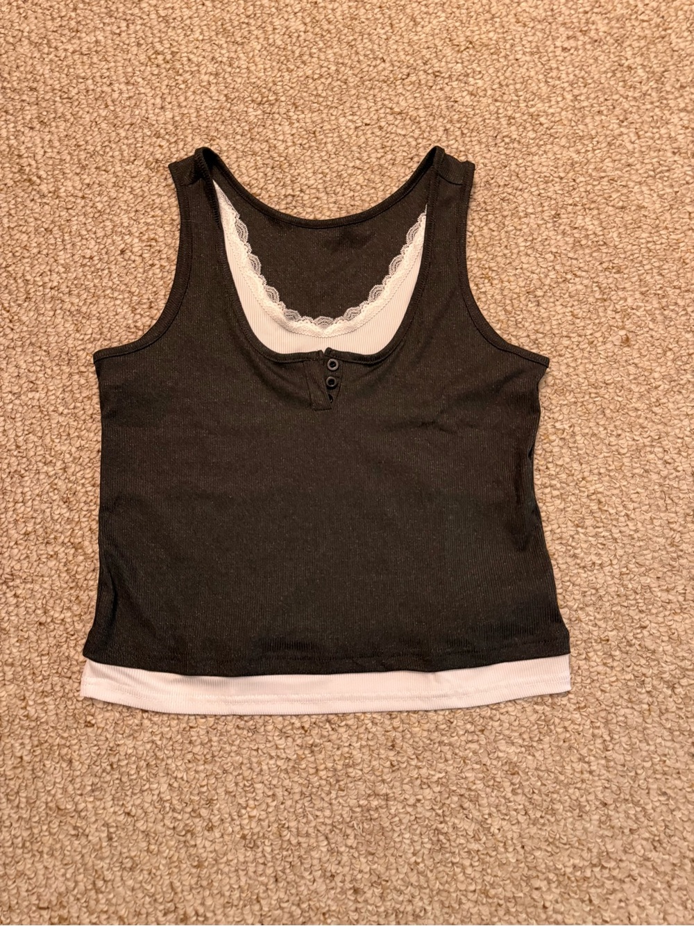 Black Tank Top with White Trim
